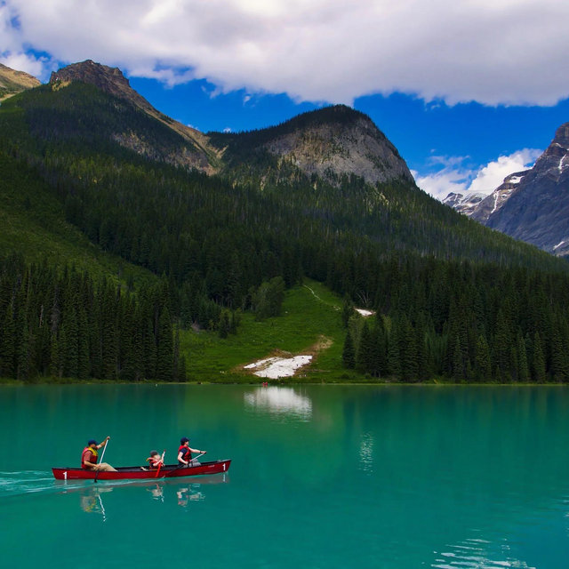 Canoeing at Emerald Lake