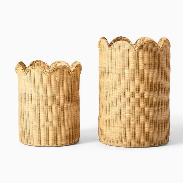 Misha and Puff Baskets, Natural, Rattan