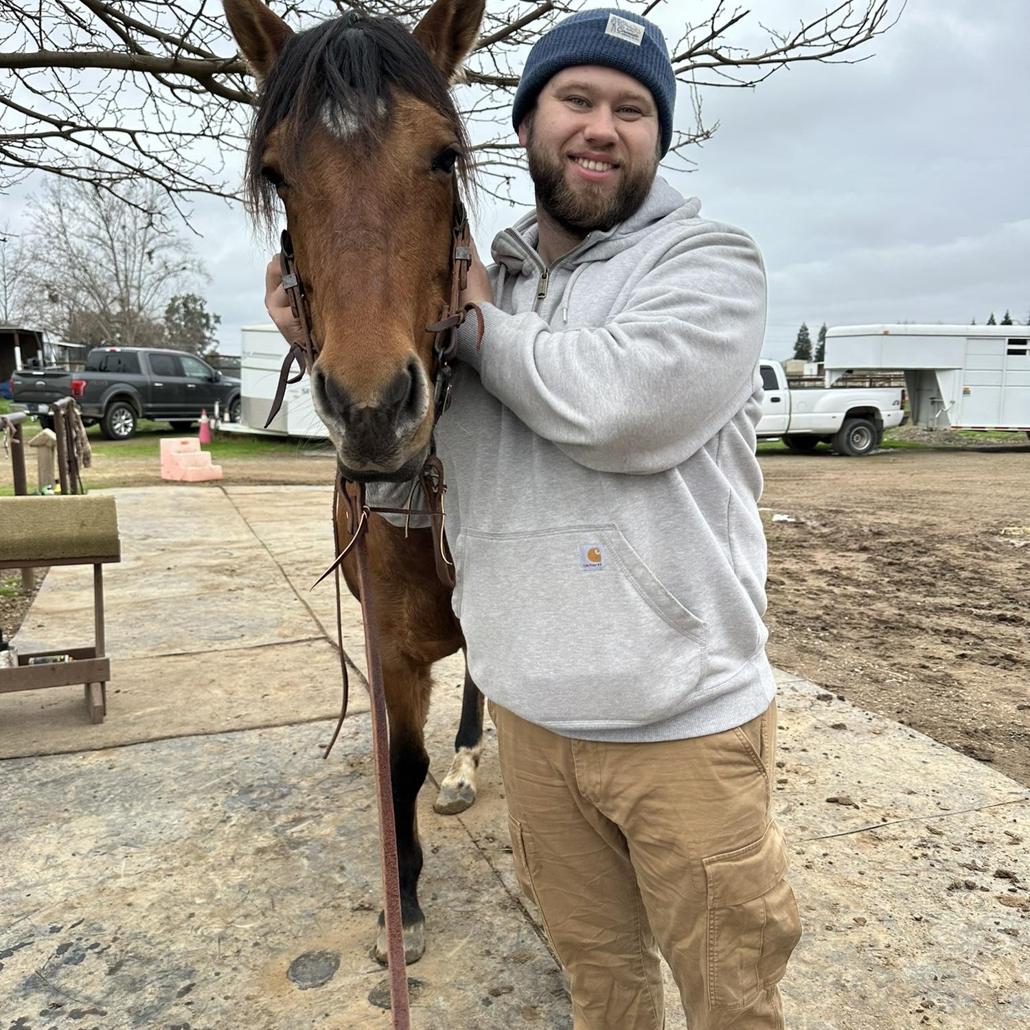 Cameron and our horse Jolene
