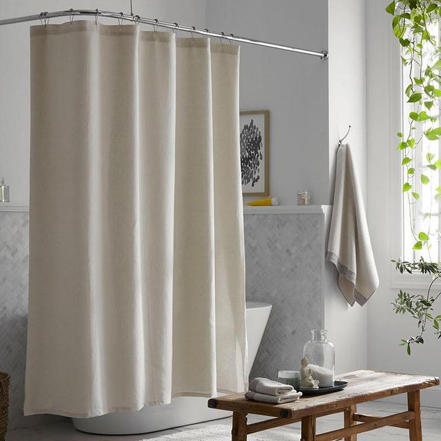 Legends Hotel™ Relaxed Linen Shower Curtain - White