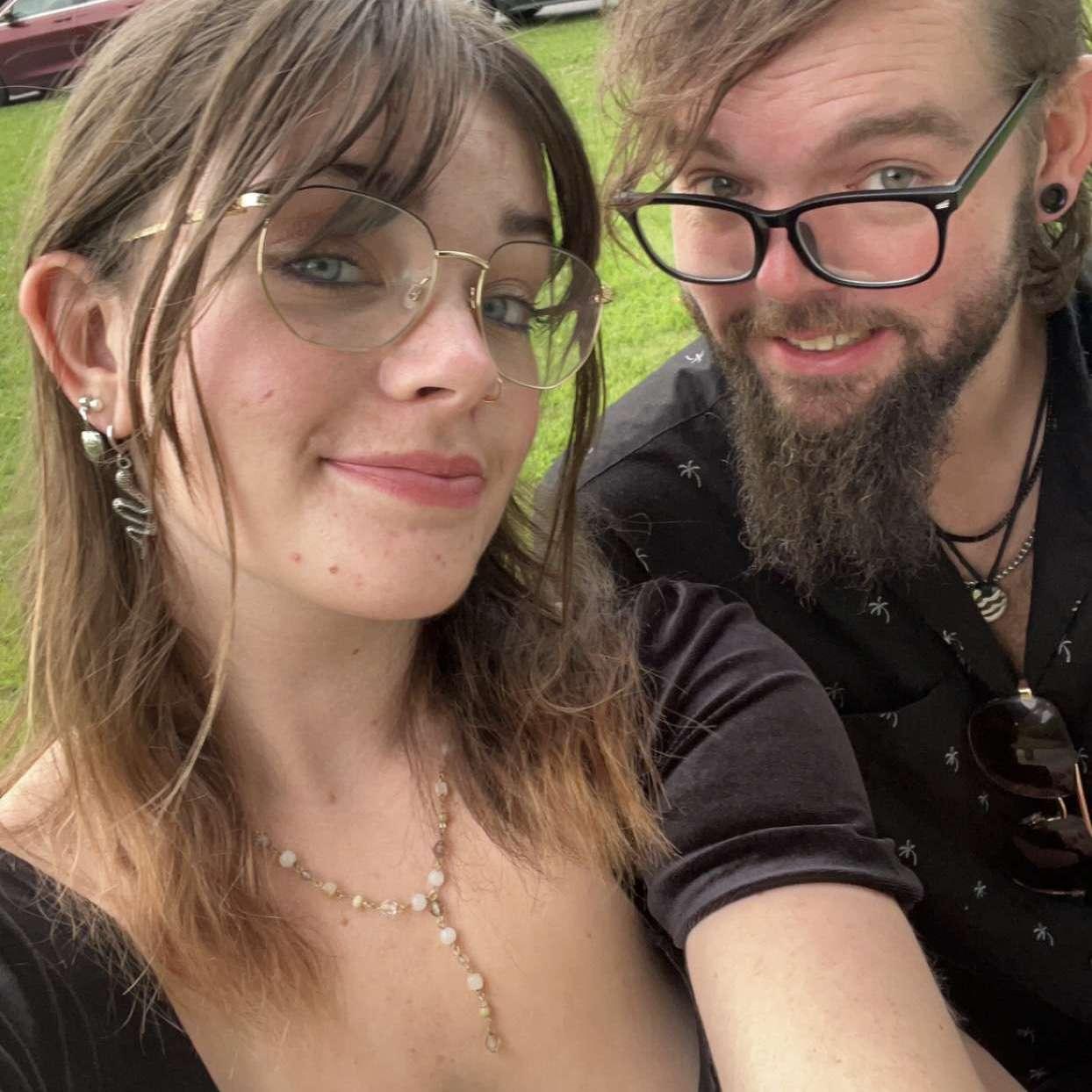 At our friend's wedding (the first one we attended as a couple)