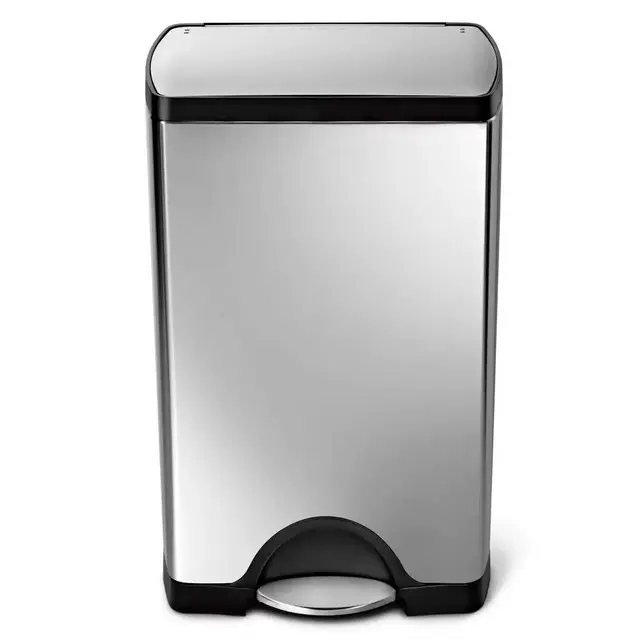 Stainless Steel Rectangular Step-On Trash Can