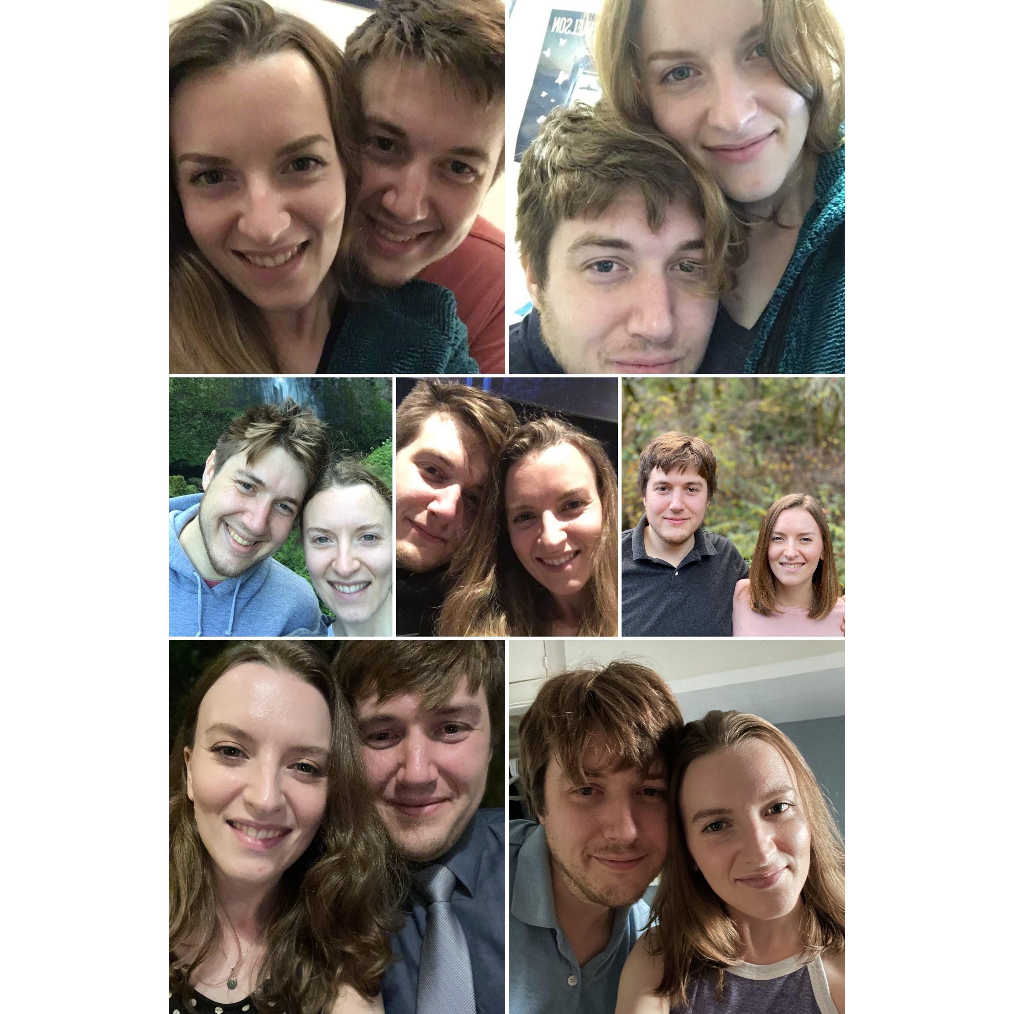 We like posing with our heads together.