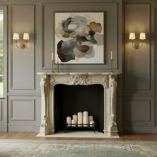 Geneva Ornate Wood Fireplace Mantel