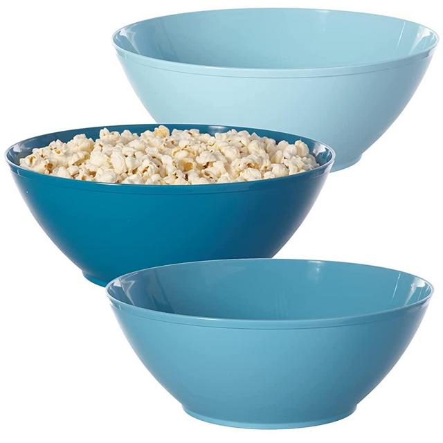 US Acrylic Fresco 10 inch Plastic Stackable Mixing and Serving Bowls in Blue Sky | set of 6 Reusable, BPA-Free, Made in the USA, Microwave & Dishwasher Safe Dinnerware