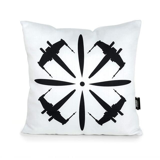 Seven20 SW11433 Star Wars X-Wing 18" Square Pillow, White, Black