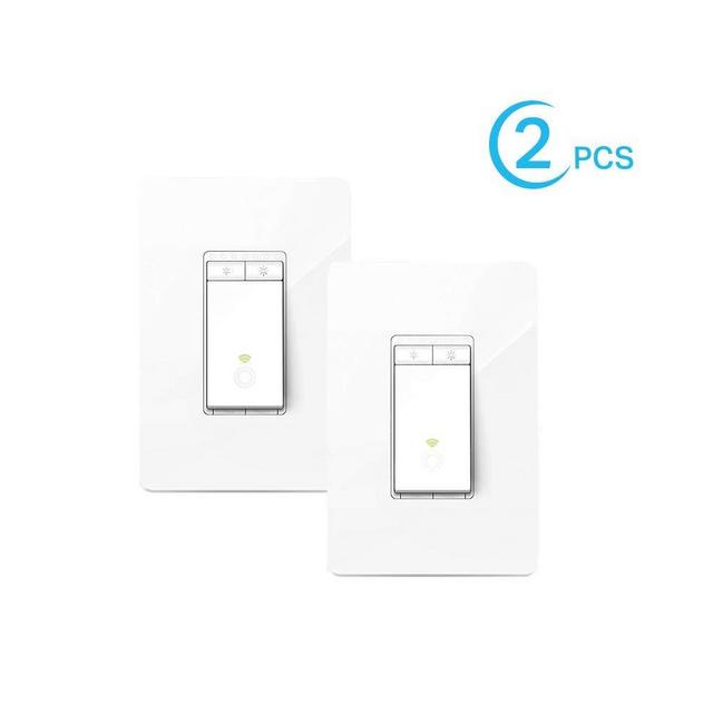 Kasa Smart Dimmer Switch by TP-Link, Single Pole, Needs Neutral Wire, WiFi Light Switch for LED Lights, Works with Alexa and Google Home, UL Certified, 2-Pack (HS220P2)
