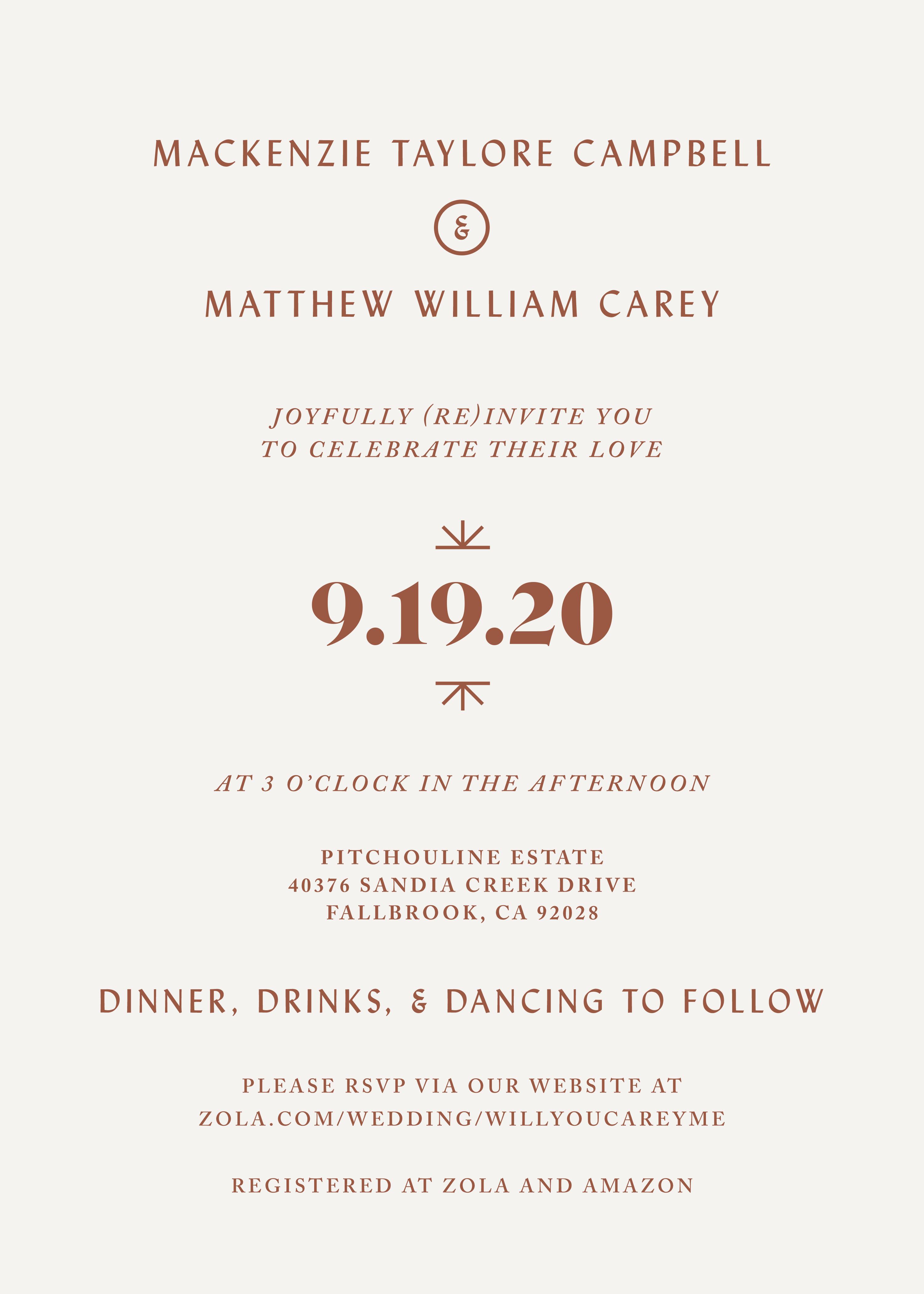 The Wedding Website of Matt Carey and Mackenzie Campbell
