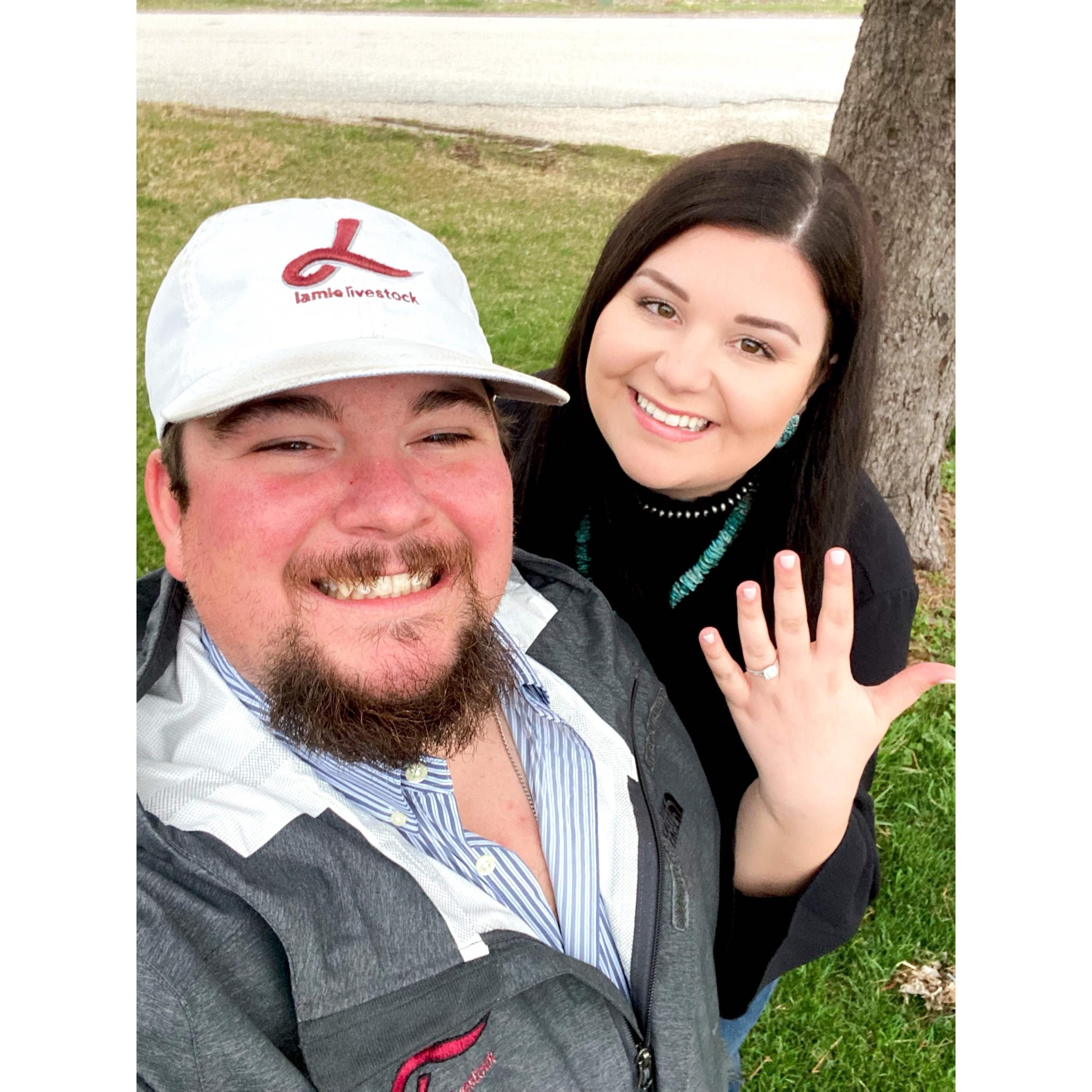 The Proposal! Cody had planned on proposing to me at his farm sale with both of our families there. Mine couldn't make it, so Cody asked me to marry him while driving down the hwy in Memphis.