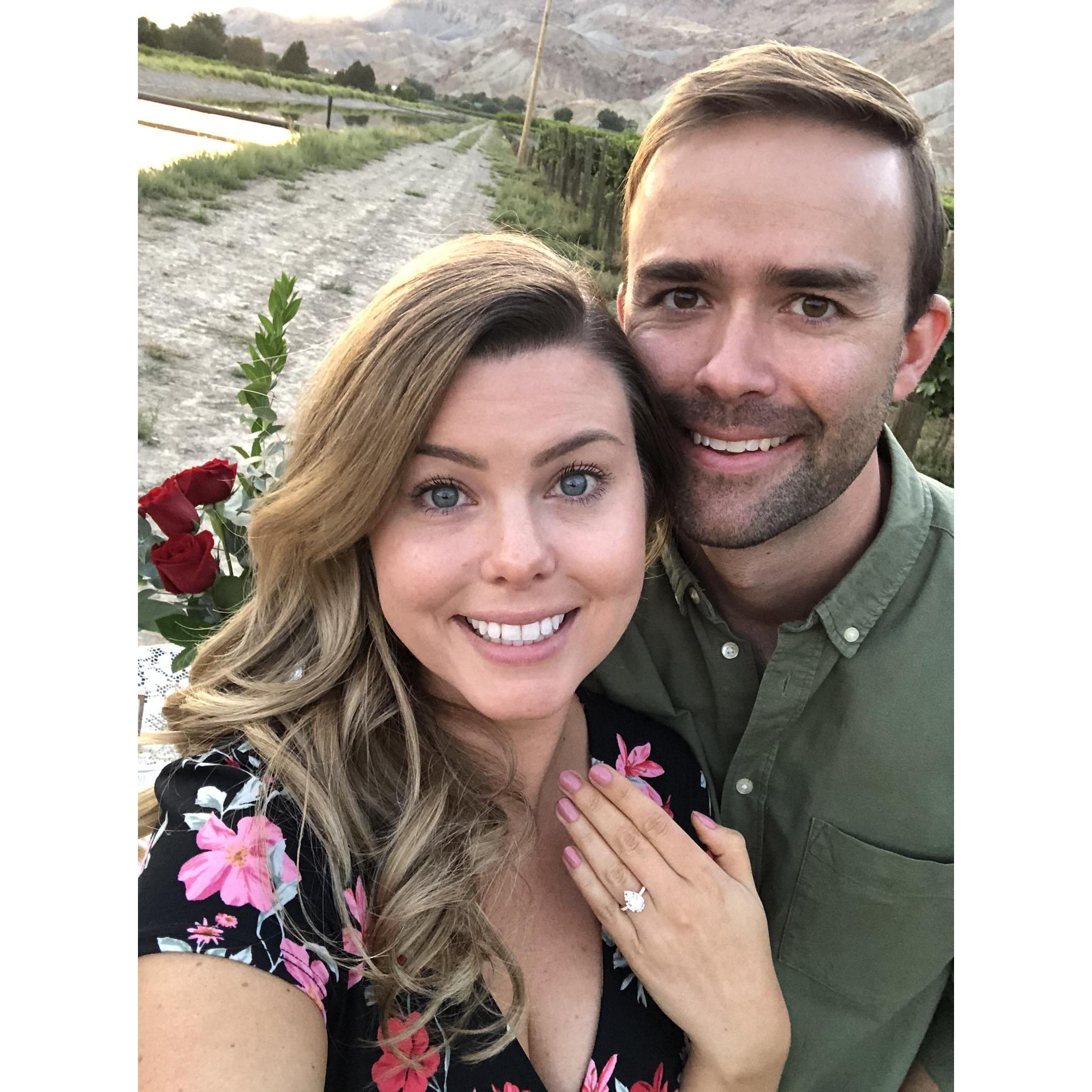 First photo as an engaged couple.  Evan is about to pass out from his heart beating so fast, but Lauren is beautiful.