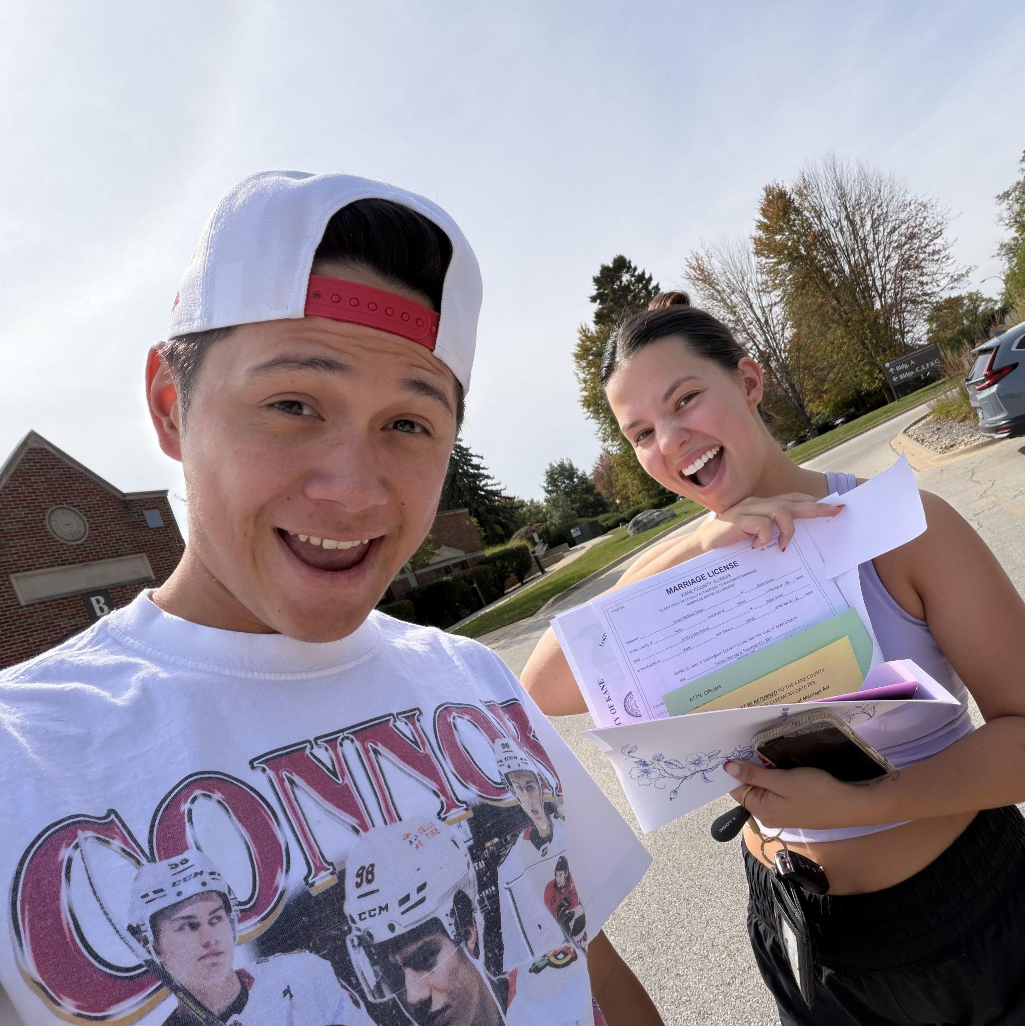 secured our marriage license!