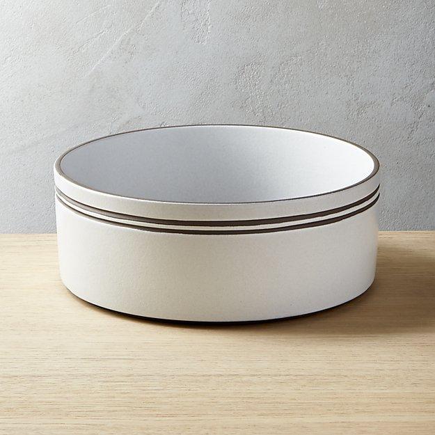 Pitch Round White Serving Bowl