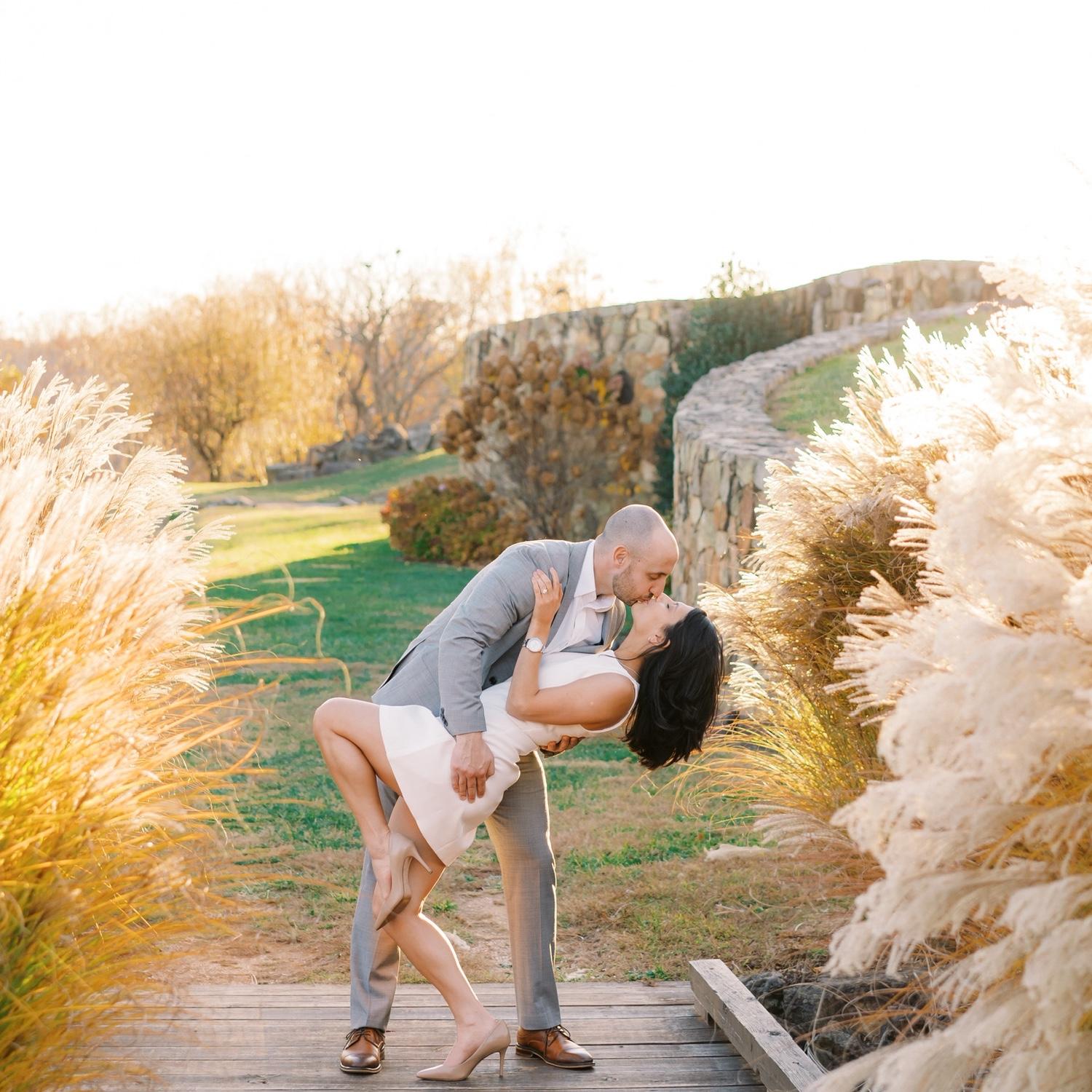 Engagement photo shoot at Stone Tower winery