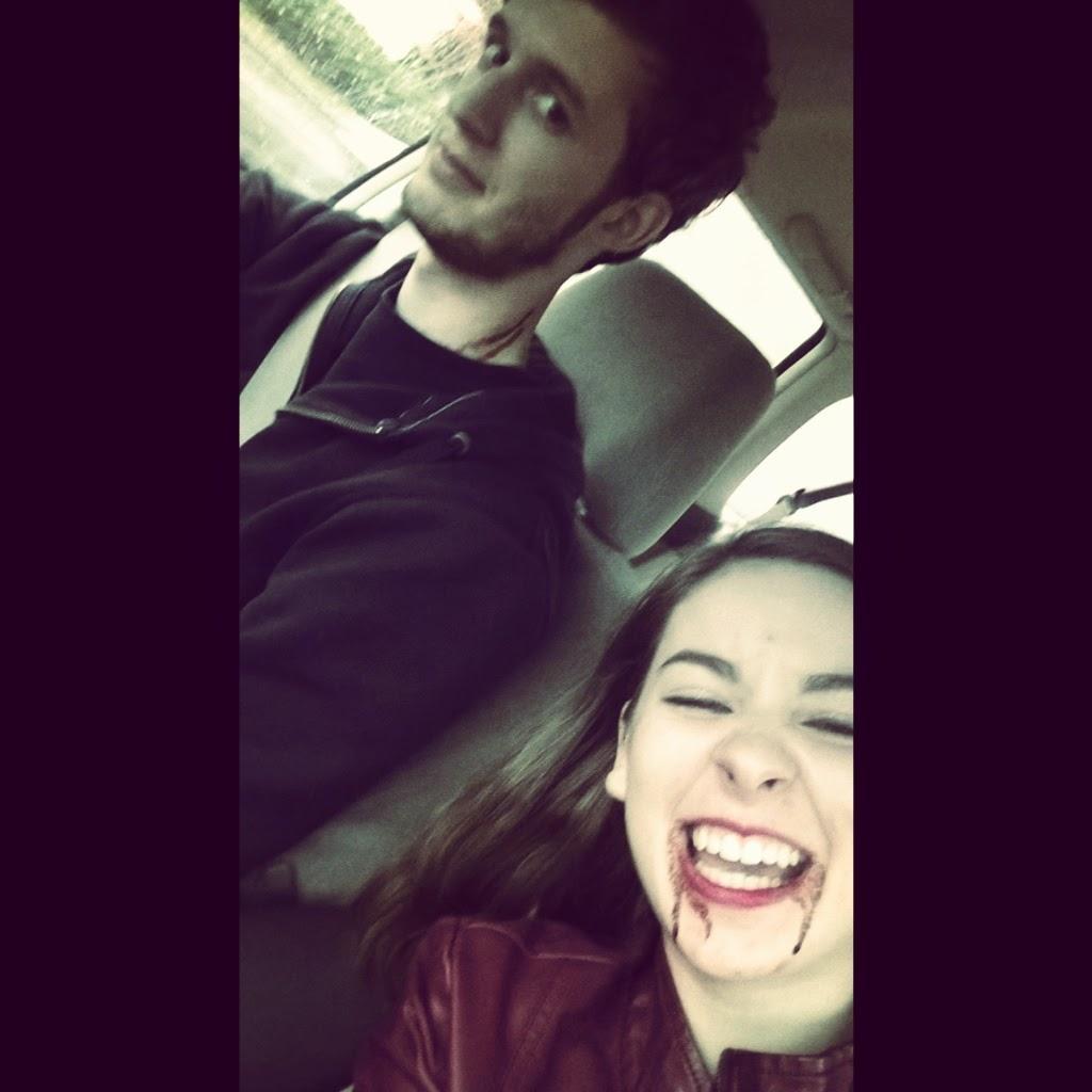 October 31, 2014: Our first Halloween together. We were vampires!