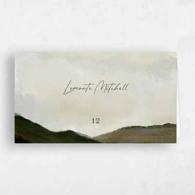 Summer, Beige Wedding Place Card - Montagne