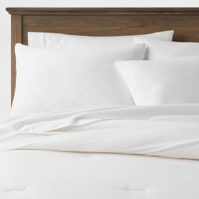 King Washed Cotton Sateen Comforter & Sham Set White - Threshold™