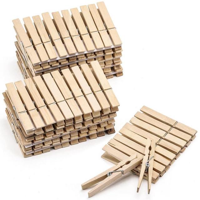 100pcs Clothes Pins Wood - 4 inch Heavy Duty Wooden Clothespins for Hanging Clothes Outdoor Clip,Crafts
