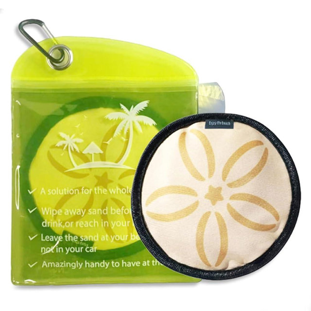 Ideal Swan Beach Sand Remover, Sand Eraser Wipe Mitt Beach Essentials, Removal Bag for Family Kids Women Man, Suitable for Accessories Summer Vacation Essentials
