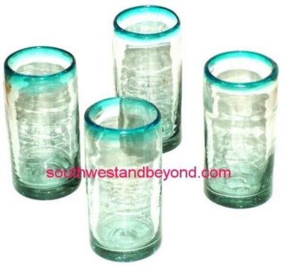 Mexican mouth blown handmade Bubble Glassware