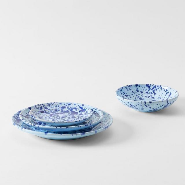 Blue on Blue Splatterware Dinner Plate