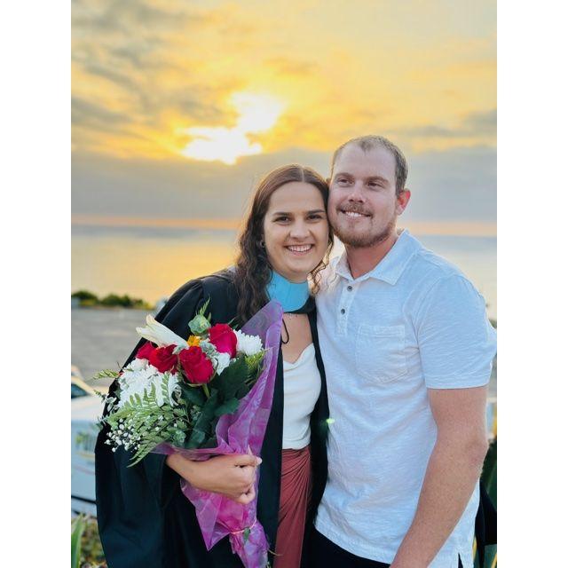 Emily graduated from her Masters program.