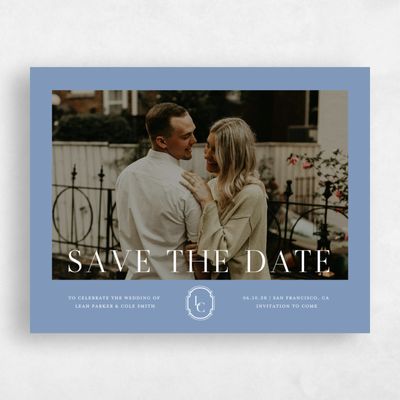 Denim Blue Wedding Save the Date - Alpino Photo