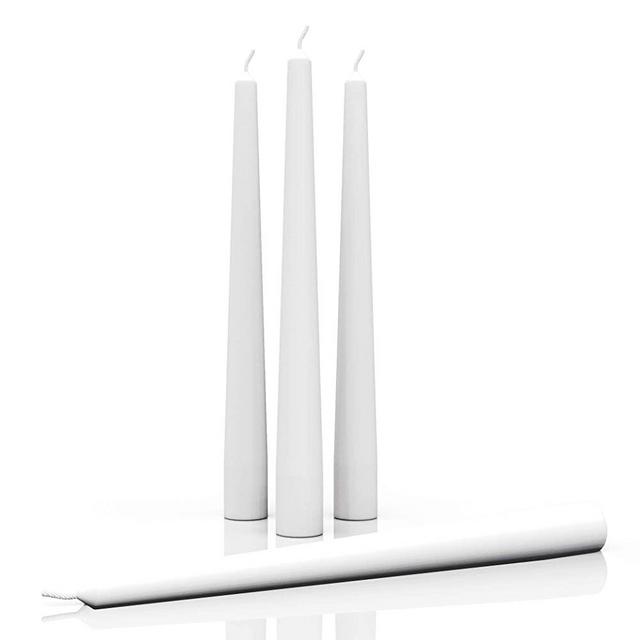 CANDWAX 8 inch Taper Candles Set of 4 - Dinner Candles Dripless - Tall Candles Long Burning Perfect for Dinner, Party or Wedding Candles Decor - White Candles