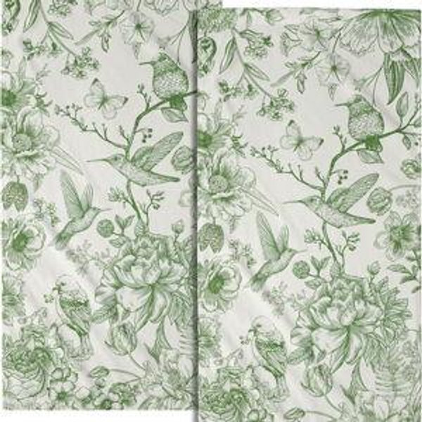 Chinoiserie Green Flowers Hand Towels Set of 2, Absorbent Spring Vintage Floral Birds Decorative Dish Towel Tea Towels for Farmhouse Bathroom Kitchen Cleaning and Decor