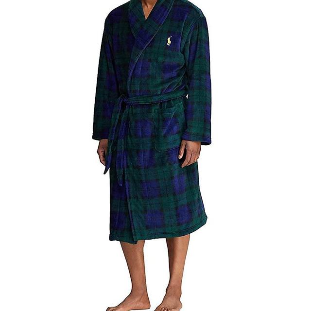 Polo Ralph Lauren Men's Microfiber Plush Long Sleeve Shawl Collar Robe