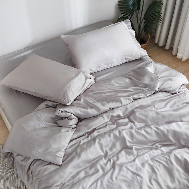DOZ by SIJO 100% Organic Bamboo Sheet Set, Buttery Soft, Cooling for Hot Sleepers, Silky Breathable, Oeko-TEX, High GSM, 16" Deep Pockets - 3pc - 2 Pillowcases 1 Fitted Sheet (Dove, King)