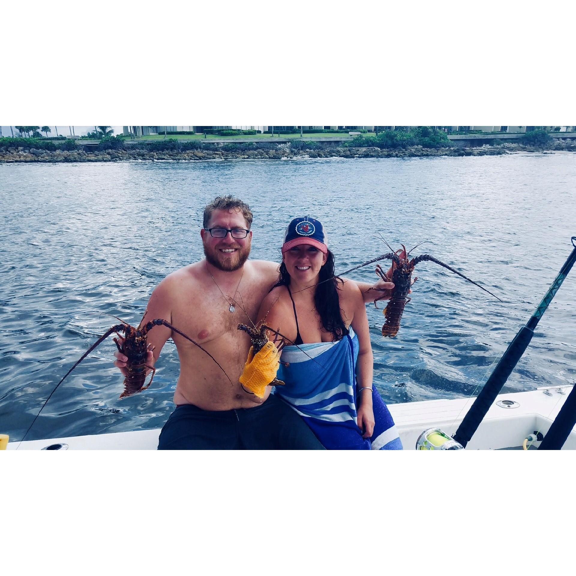 West Palm Beach- We caught some Lobsters! JK, we tried but Marshall and Allie did most of the work for us, but we had a great time eating them later that night