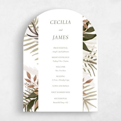 White Arch Wedding Program - Segovia