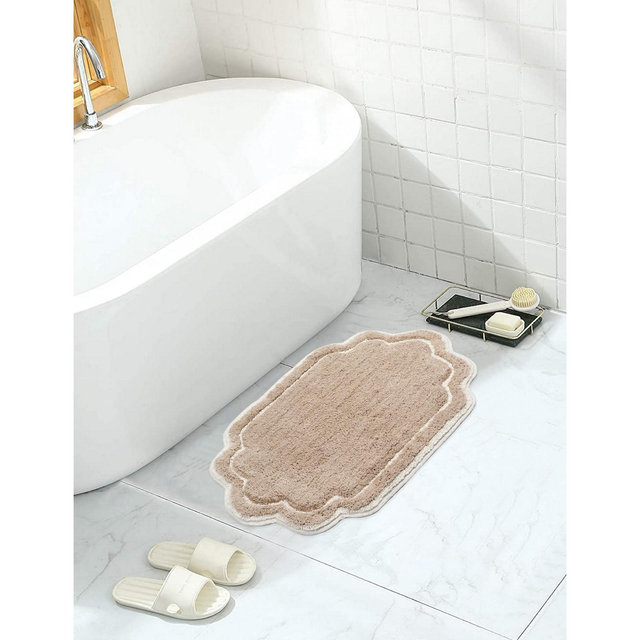 17"x24" Allure Collection Linen Cotton Tufted Bath Rug - Home Weavers
