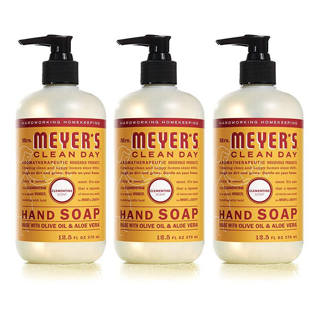 Mrs. Meyer's Hand Soap, Made with Essential Oils, Biodegradable Formula, Clementine, 12.5 Fl. Oz - Pack Of 3