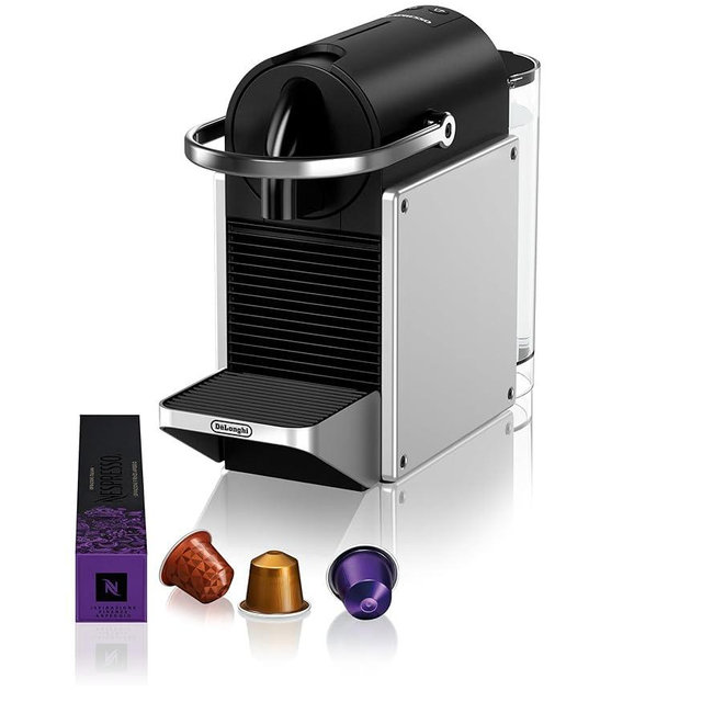 De'Longhi Nespresso Pixie EN127.S, Fully Automatic Coffee Machine, One-Button Coffee Machine with Multi-Function, Welcome Set Included, Compact Design, 19 Bar Pressure, 1260W, Silver