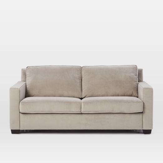 Henry 75" Full Sleeper Sofa, Performance Velvet, Dove Gray