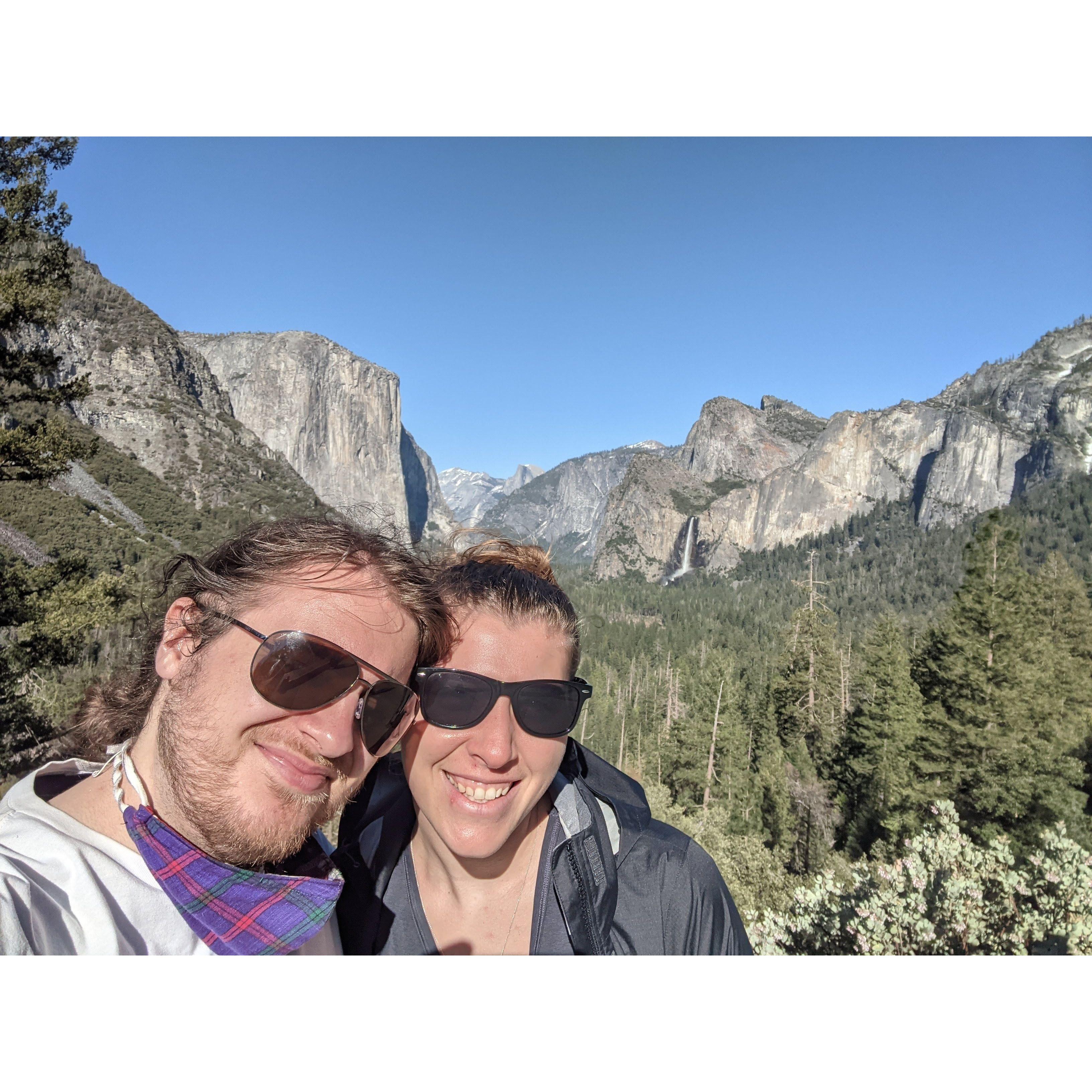 April 2021: Our last trip before we finally were no longer in a long distance relationship! We celebrated by getting out to Yosemite before Stuart moved back to Michigan!
