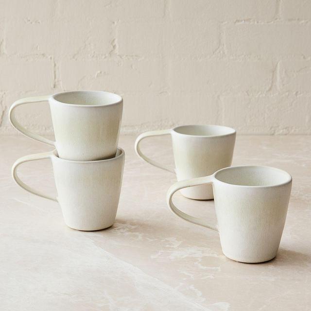 Oyku Stoneware Mug, Beige, Set of 4