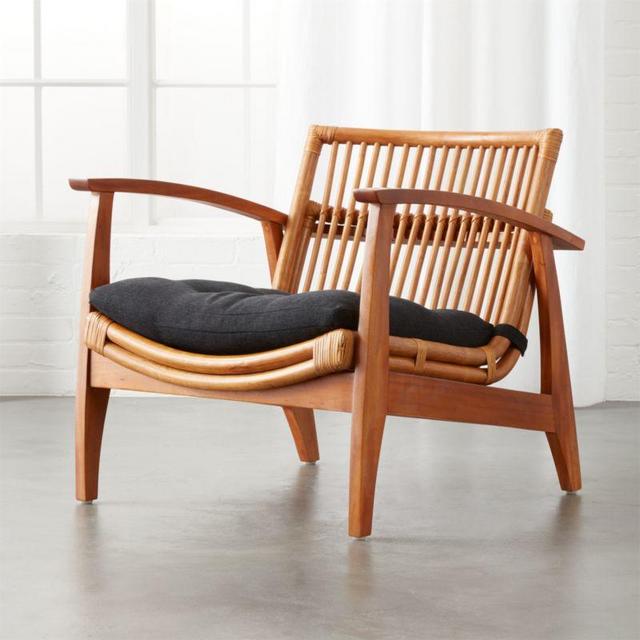 Noelie Rattan Lounge Chair with Cushion