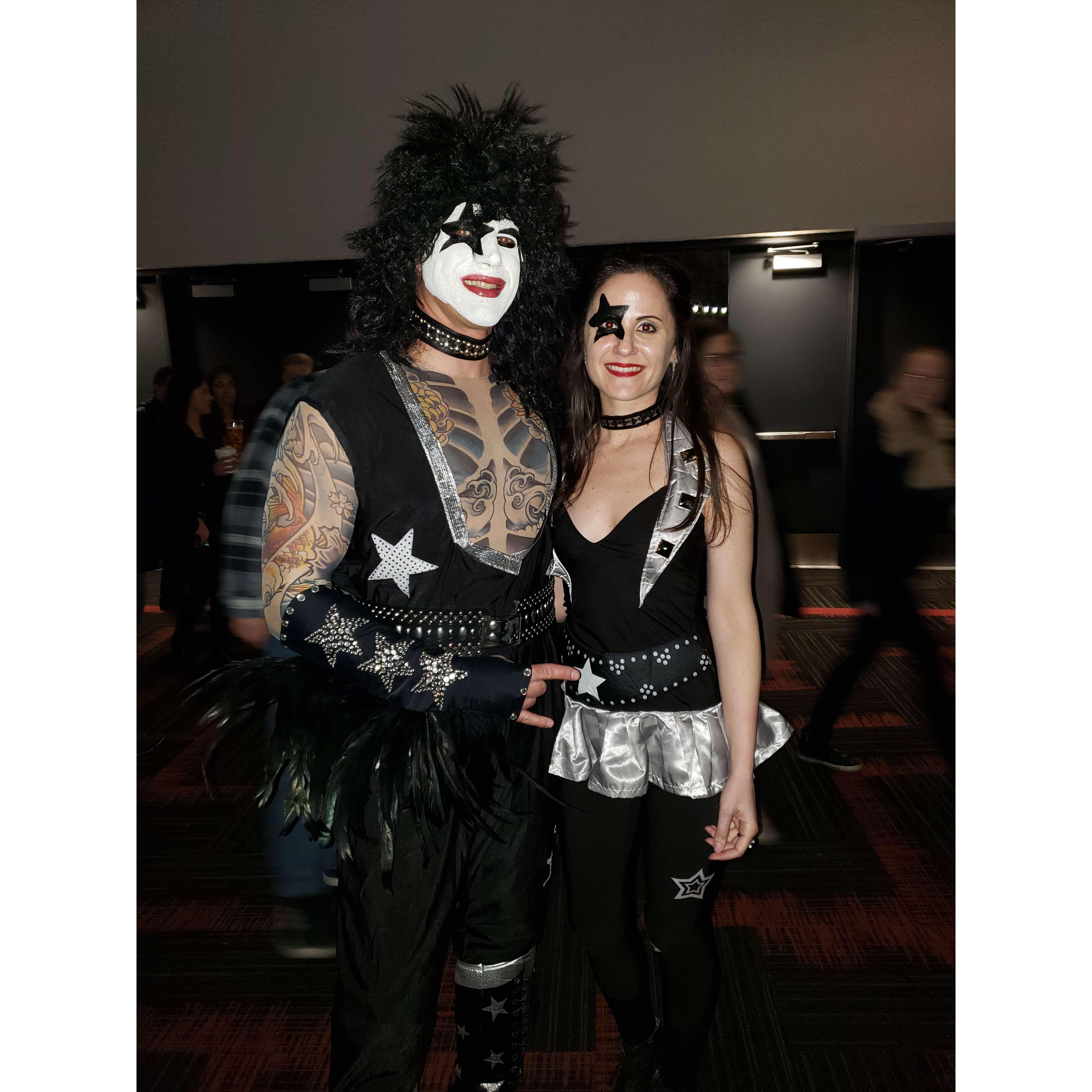 At the forum for the Kiss concert. Yes- that's us!!