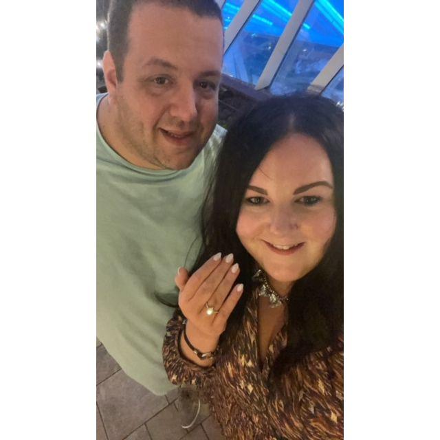 After Sam popped the question aboard the Allure of the Seas