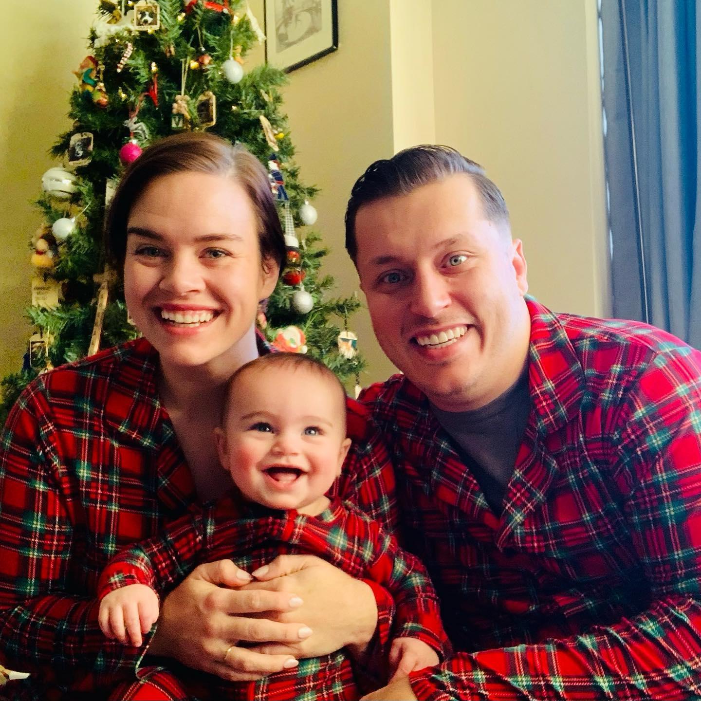 First xmas as a 3-person family. Matching pajamas are a right of passage.