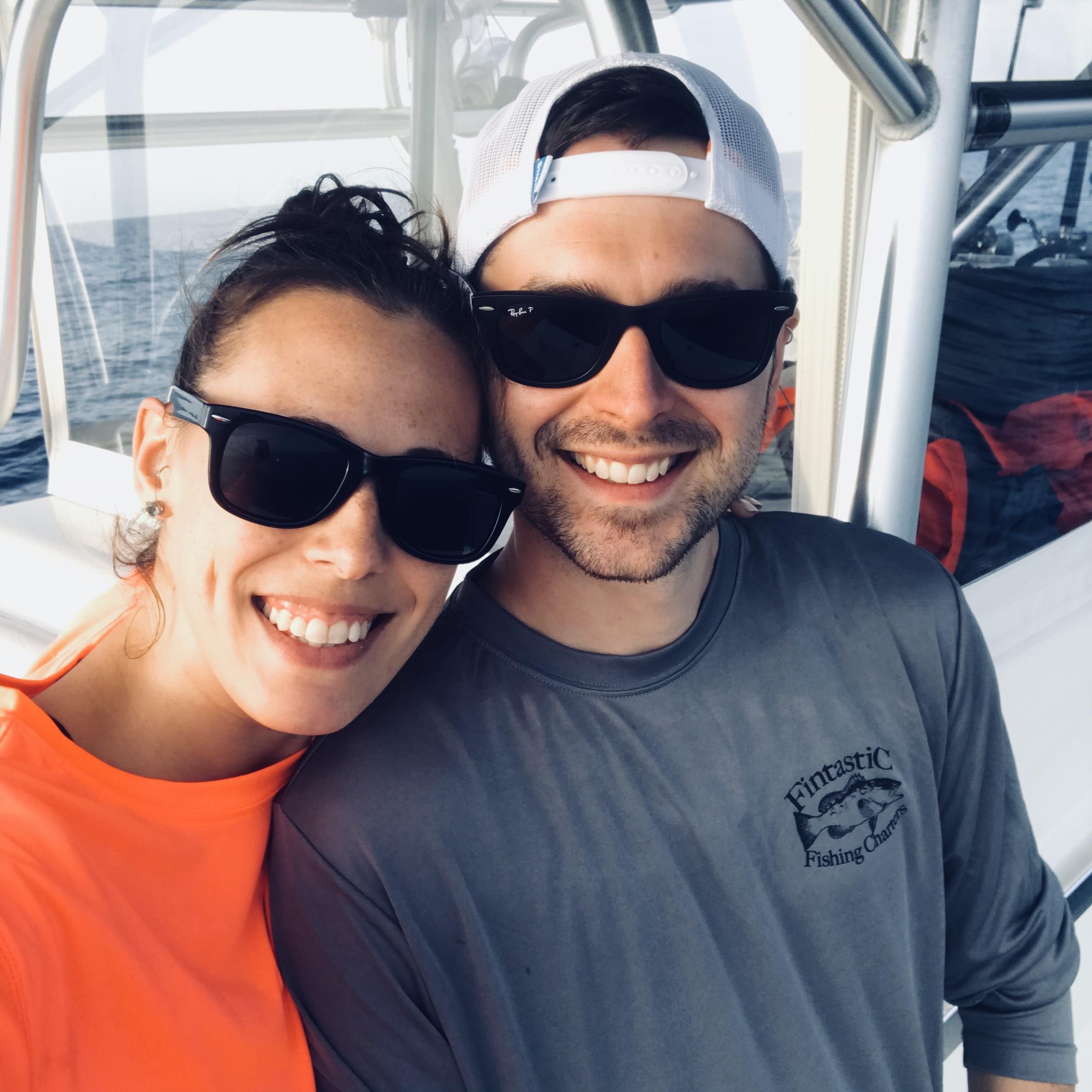 celebrating our 1 yr being engaged on a boat!