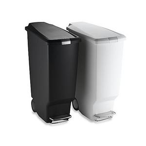 simplehuman® Slim Plastic 40-Liter Step-On Trash Can in Grey