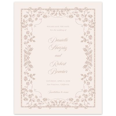 Latte, Beige Wedding Digital Save the Date - Elysia Portrait