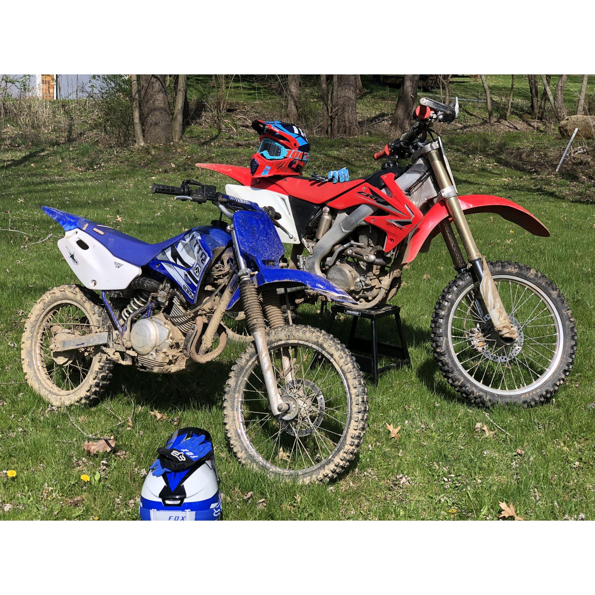Our lovely dirtbikes, favorite hobby of ours.