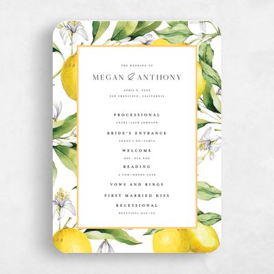 White Rounded Wedding Program - Praga