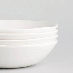 Pasta Bowls Speckled White (Set of 4)