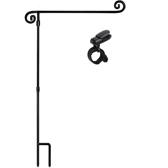Garden Flag Stand, Yard Flag Holder,Garden Flag Hanger,Banner Pole with one Tiger Clip,Fall Decor for Outdoor Garden Lawn
