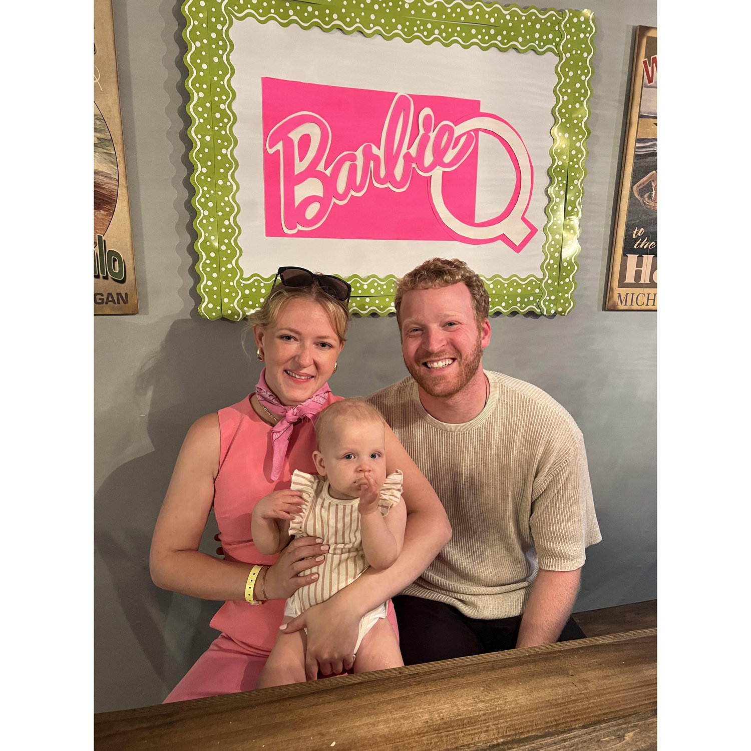 Loving on Kimi's niece, Gwynne, during a family Barbie-Q